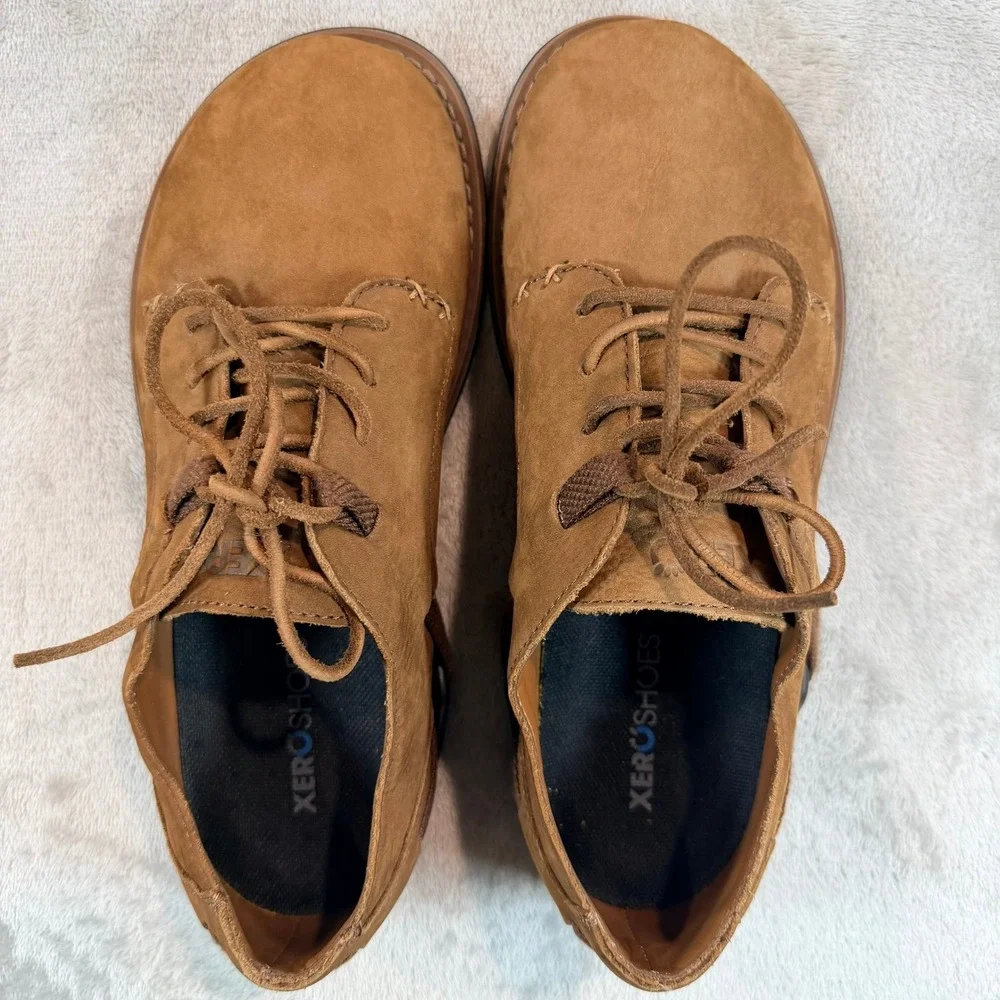 Xero‎ Shoes Mens Alston Barefoot Leather Oxford Dress Shoes Brown 7.5